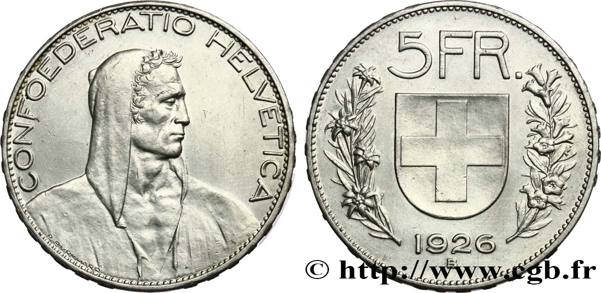 SVIZZERA  5 Francs Berger 1926 Berne q.SPL 