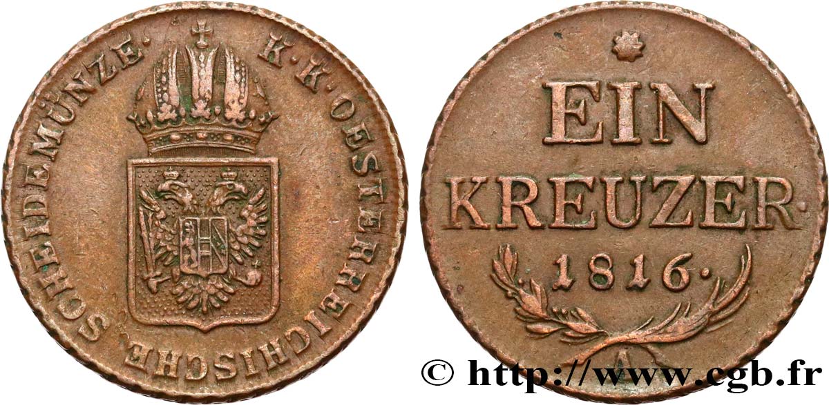 AUSTRIA 1 Kreuzer 1816 Vienne AU 