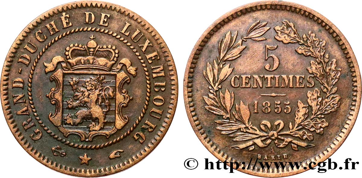 LUXEMBURGO 5 Centimes 1855 Paris  MBC 