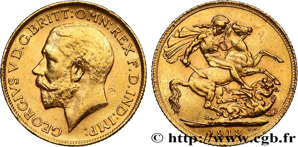 INVESTMENT GOLD 1 Souverain Georges V 1913 Londres fVZ 