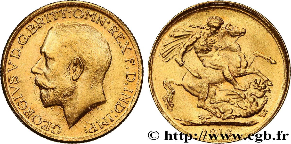 GOLD, PALLADIUM & PLATINUM INVESTMENT 1 Souverain Georges V 1916 Londres AU 