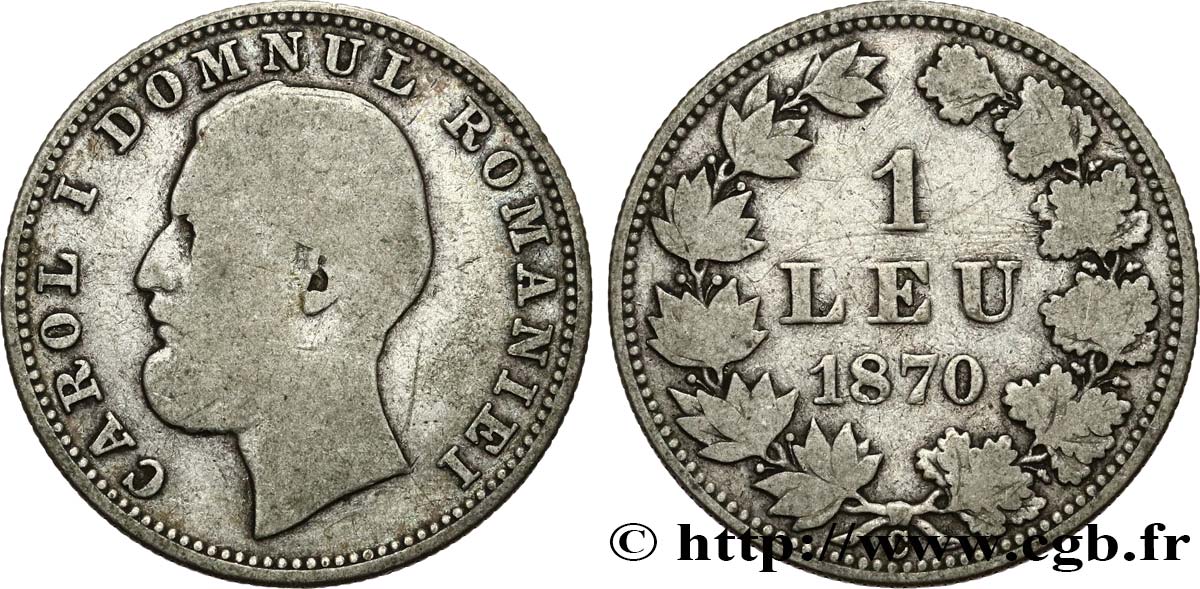 RUMÄNIEN 1 Leu Charles Ier 1870 Bucarest - C S 