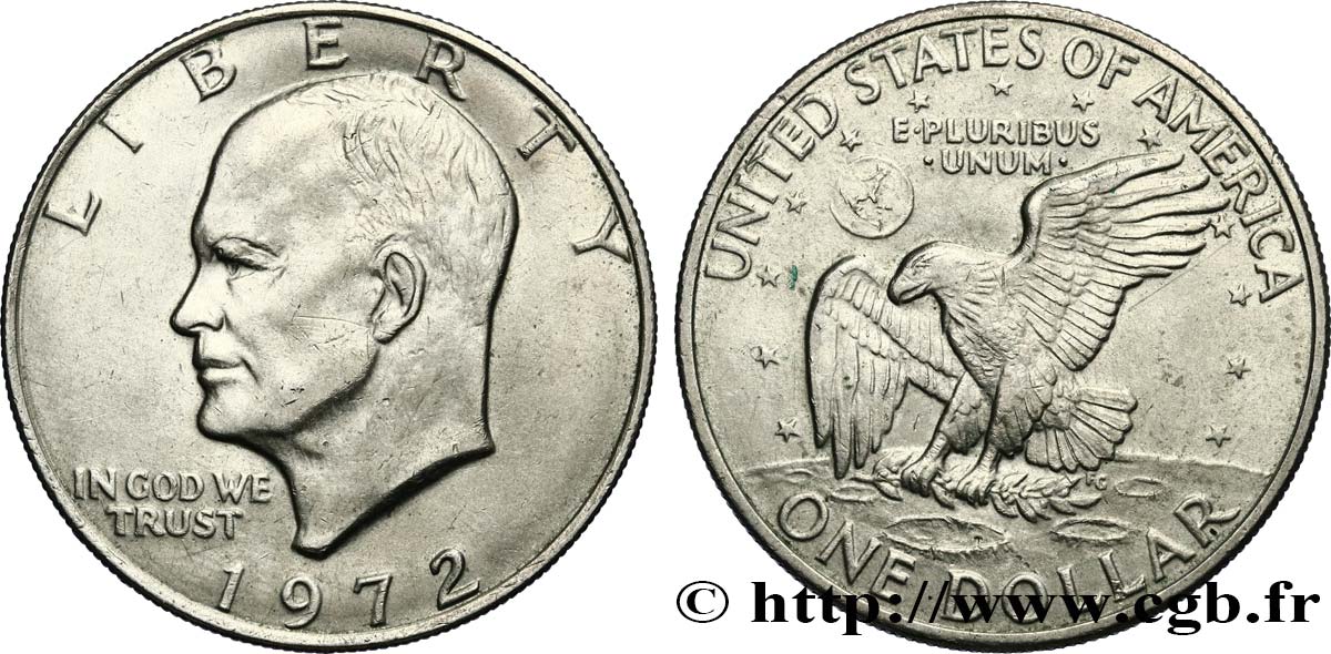 UNITED STATES OF AMERICA 1 Dollar Eisenhower 1972 Philadelphie XF 