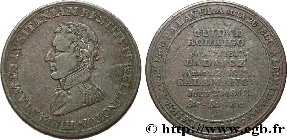 REINO UNIDO (TOKENS) 1/2 Penny Hull Wellington 1812  MBC 