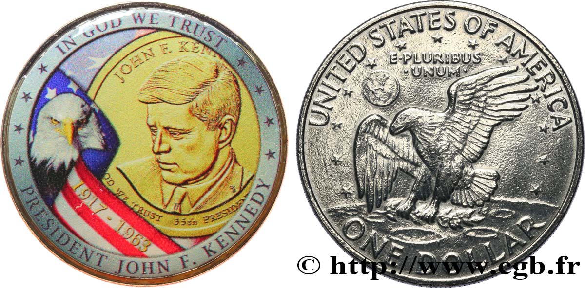 ÉTATS-UNIS D AMÉRIQUE 1 Dollar Eisenhower - Président John F. Kennedy n.d.  TTB 