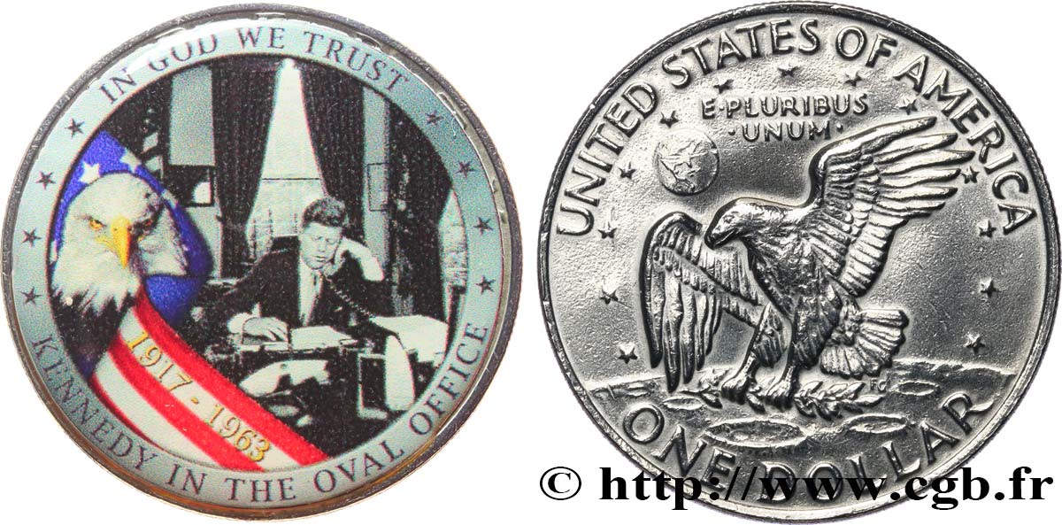 STATI UNITI D AMERICA 1 Dollar Eisenhower - Kennedy dans le bureau ovale n.d.  BB 