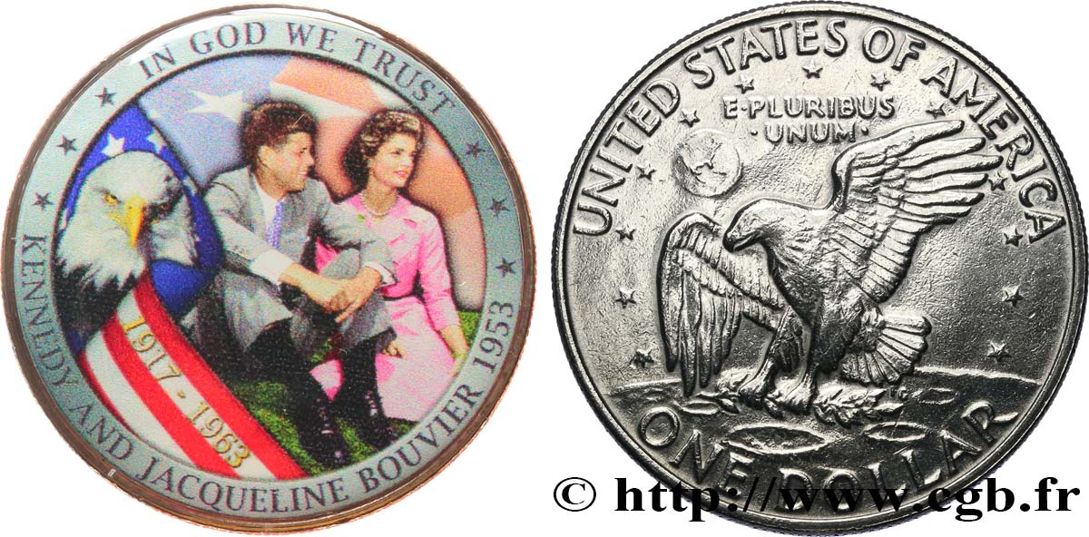 STATI UNITI D AMERICA 1 Dollar Eisenhower - Le couple Kennedy n.d.  BB 