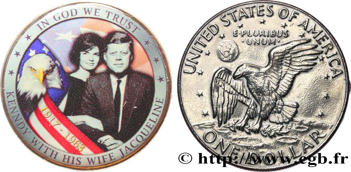 ESTADOS UNIDOS DE AMÉRICA 1 Dollar Eisenhower - Kennedy avec Jacqueline n.d.  MBC 