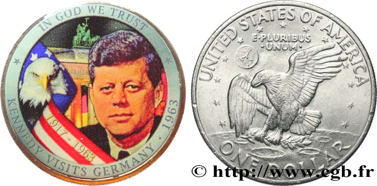 UNITED STATES OF AMERICA 1 Dollar Eisenhower - Kennedy visite l’Allemagne n.d.  XF 