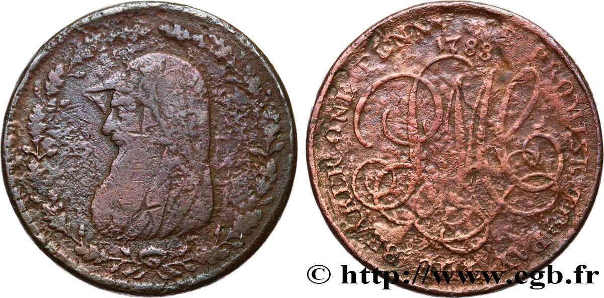 BRITISH TOKENS 1 Penny Anglesey (Pays de Galles) druide 1788  F 
