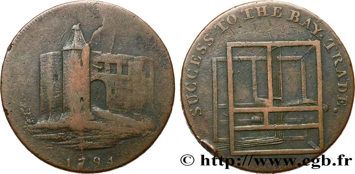 REINO UNIDO (TOKENS) 1/2 Penny Colchester (Essex) 1794  BC 