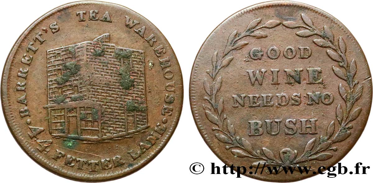 BRITISH TOKENS Farthing - Barrett’s Tea Warehouse n.d.  XF 