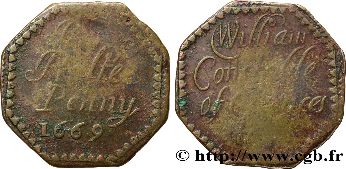 ROYAUME-UNI (TOKENS) 1/2 Penny - Lincolnshire 1669  TB 