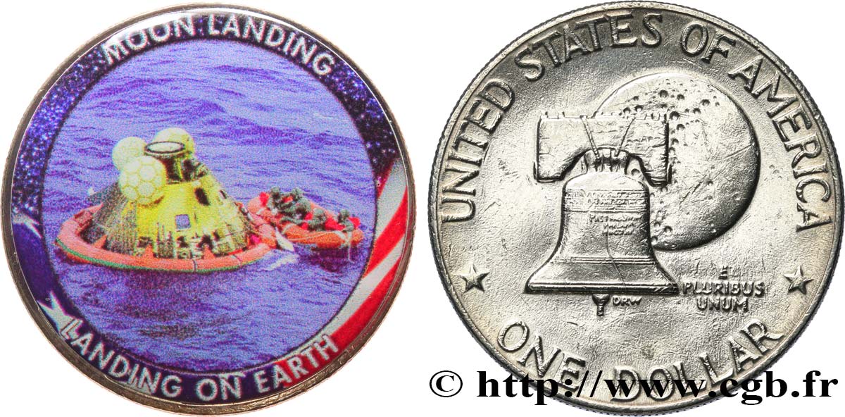 VEREINIGTE STAATEN VON AMERIKA 1 Dollar Eisenhower- Série Apollo 11 - Atterrissage sur Terre 1976 Philadelphie fST 