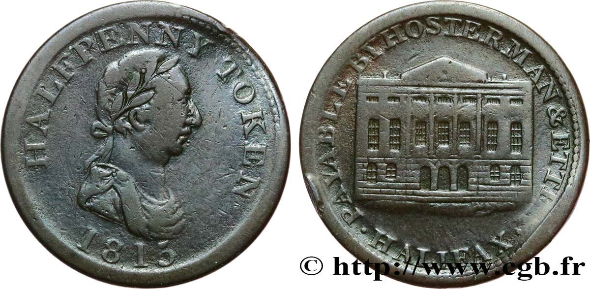 CANADá
 1/2 Penny token Hostermann - Halifax 1815  BC 