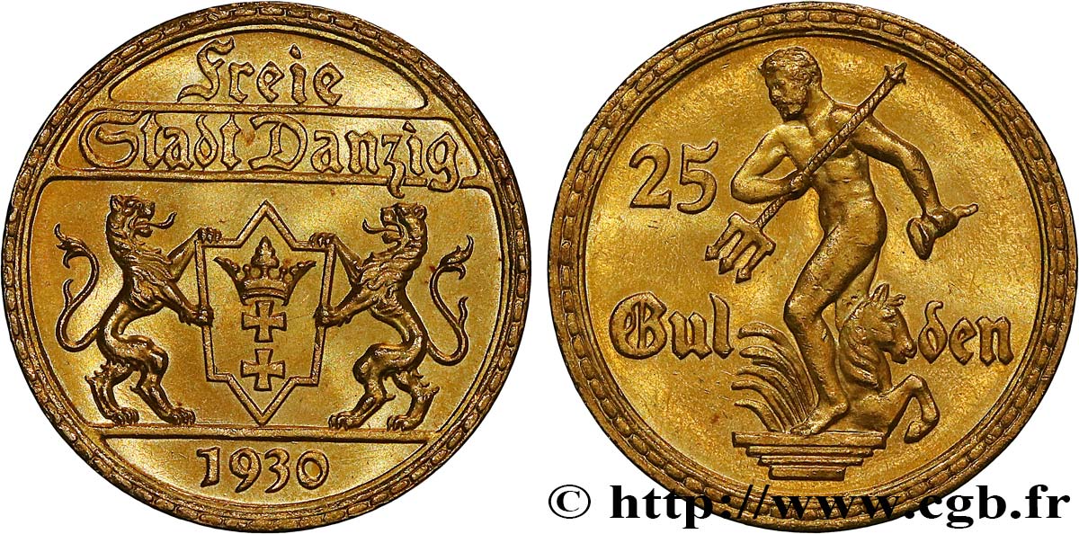 DANZIG (FREIE STADT) 25 Gulden 1930 Berlin fST 