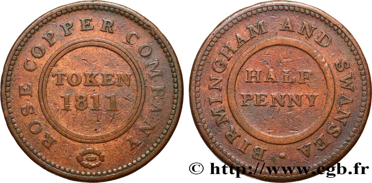 REINO UNIDO (TOKENS) 1/2 Penny Birmingham (Warwickshire),  1811  BC+ 