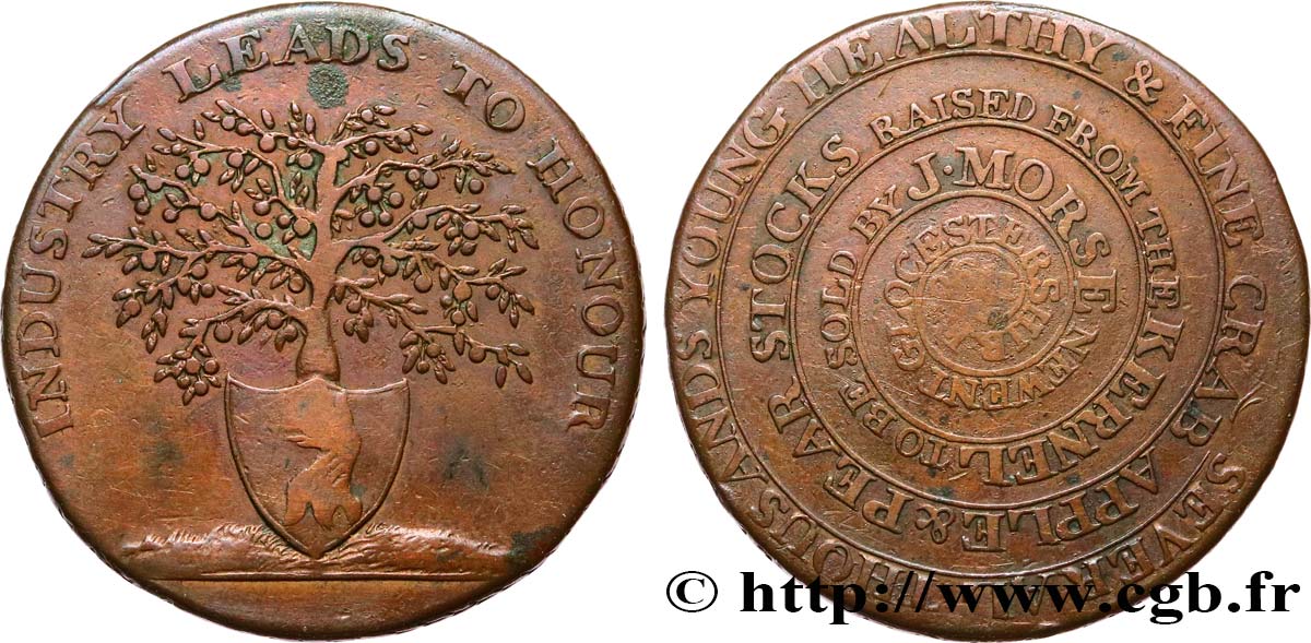 GETTONI BRITANICI 1/2 Penny - Newent (Glocesterchire) 1796  q.BB 
