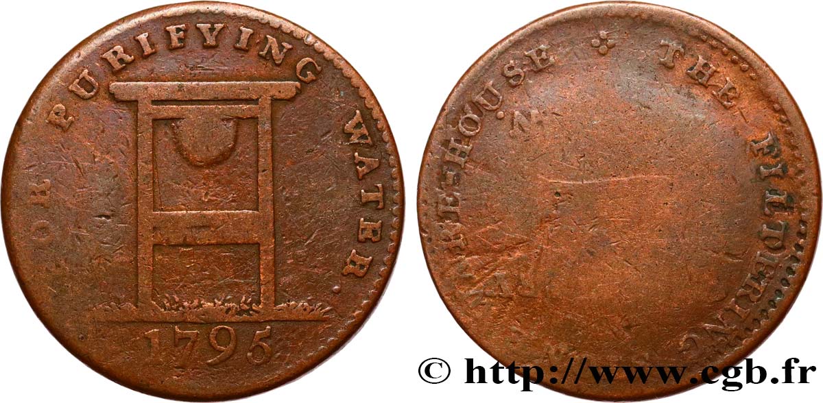 BRITISH TOKENS 1/2 Penny - Filtering stone 1795  VG 