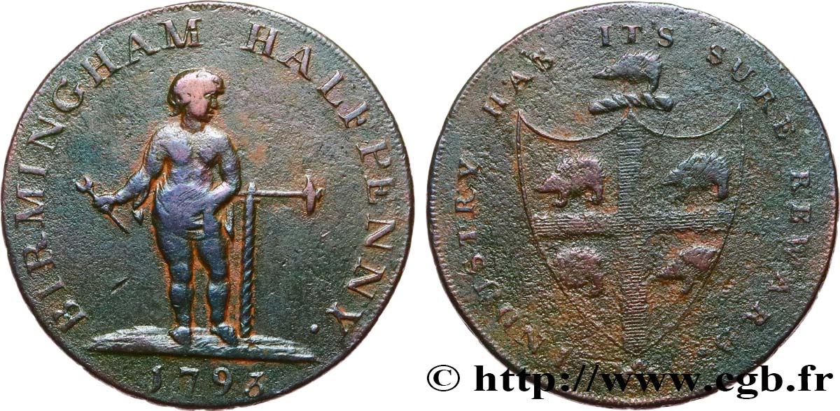 GETTONI BRITANICI 1/2 Penny Birmingham (Warwickshire)  1793  MB 