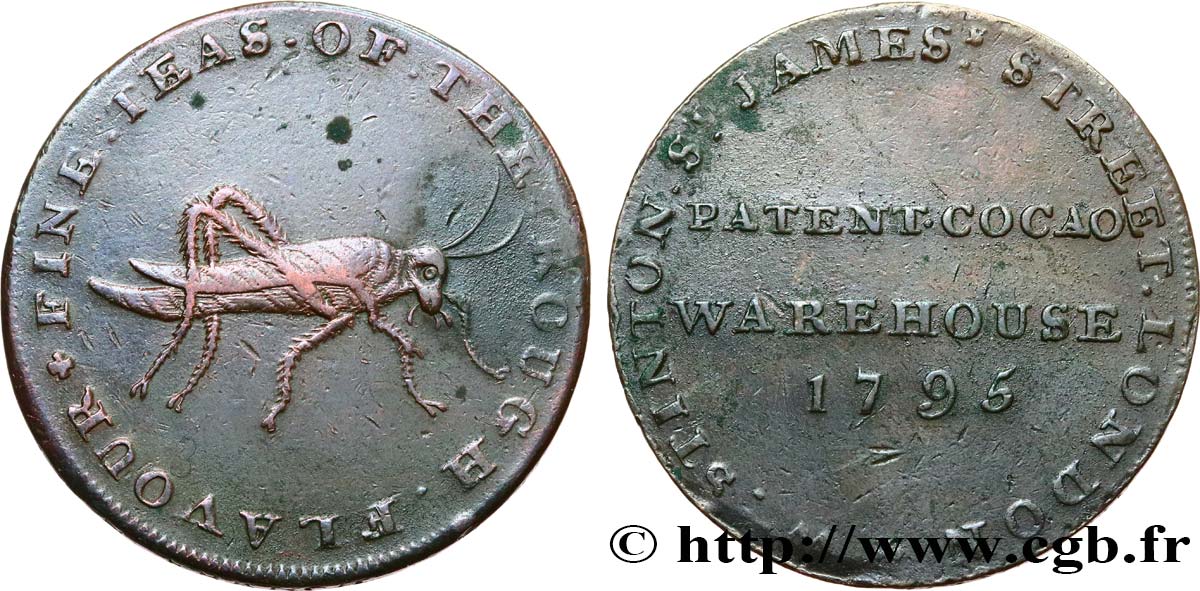 BRITISH TOKENS 1/2 Penny - Stinton’s (Middlesex) 1795  XF 