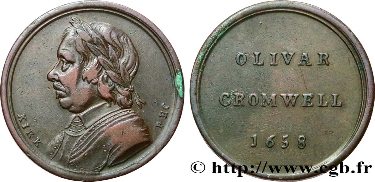 BRITISH TOKENS OR JETTONS Token - Cromwell 1658 (1773)  AU 