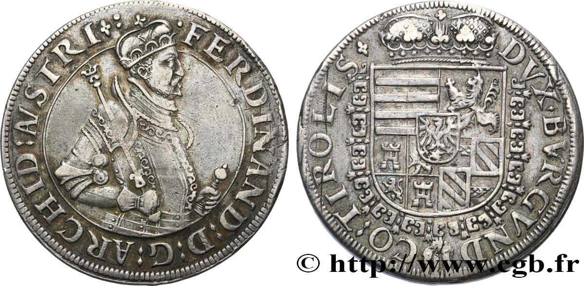 AUSTRIA - TYROL - FERDINAND I Thaler n.d. Hall XF 