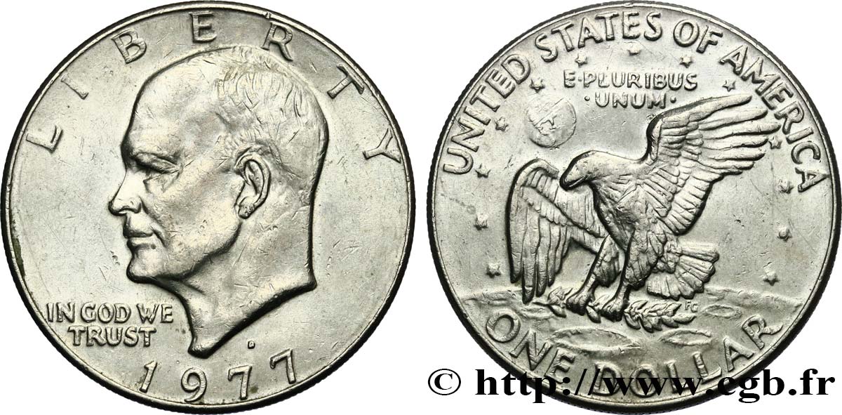 UNITED STATES OF AMERICA 1 Dollar Eisenhower 1977 Denver AU 