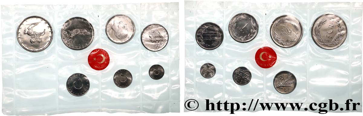 TURKEY Série FDC - 7 Monnaies 1976 Istanbul AU 