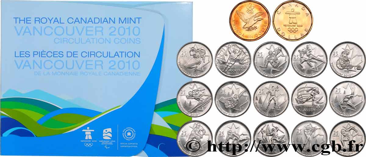 CANADA Série Complète des Jeux Olympiques de Vancouver 2007 - 2010  SUP 