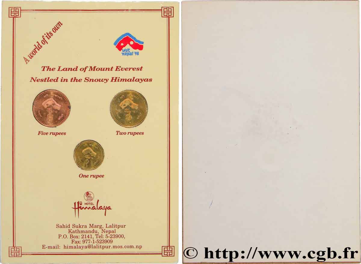 NÉPAL Série de 3 monnaies - Visite Népal 1997 Katmandou - Népal SPL 