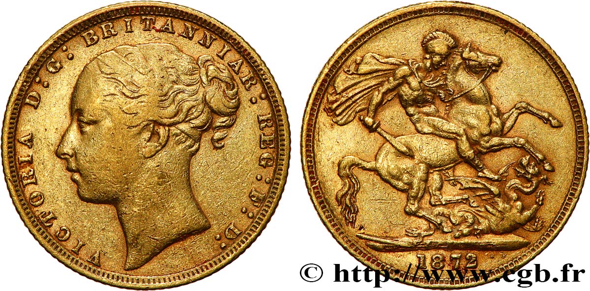 OR, PALLADIUM ET PLATINE INVESTISSEMENT 1 Souverain Victoria 1872 Londres TTB 