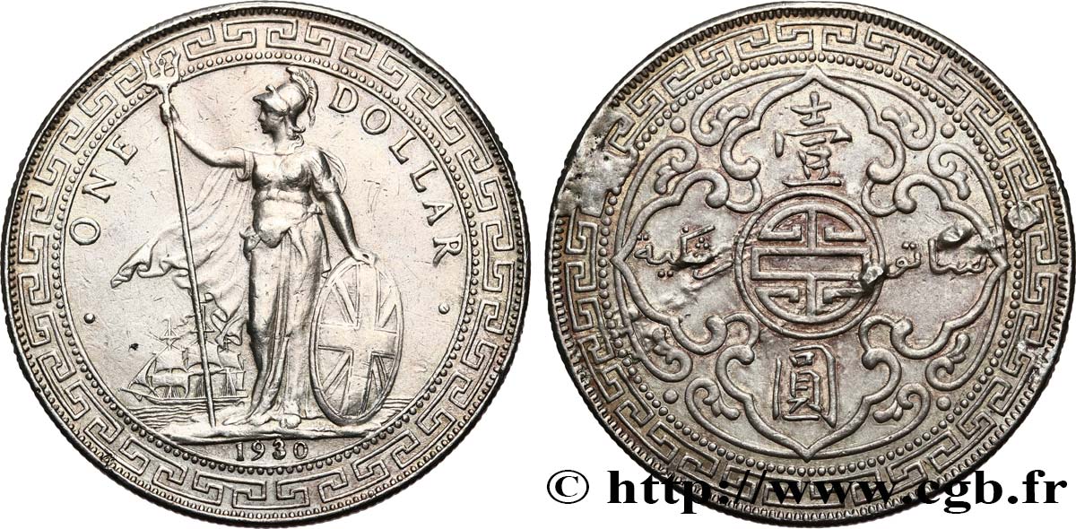ROYAUME-UNI 1 Dollar Britannia 1930 Bombay TTB 