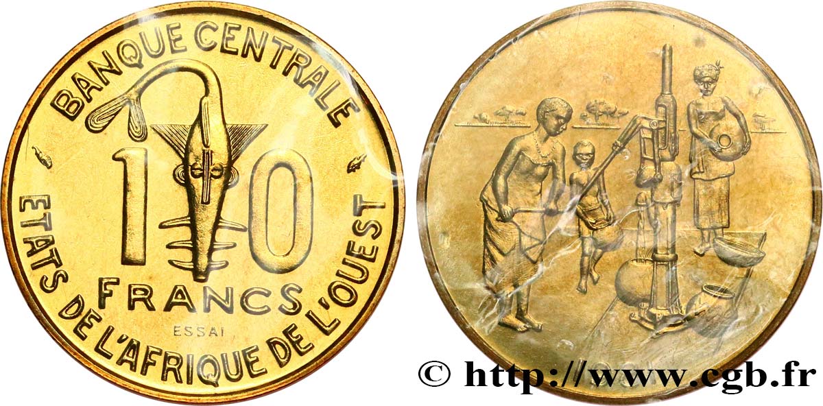 WEST AFRICAN STATES (BCEAO) Essai de 10 Francs 1981 Paris MS 