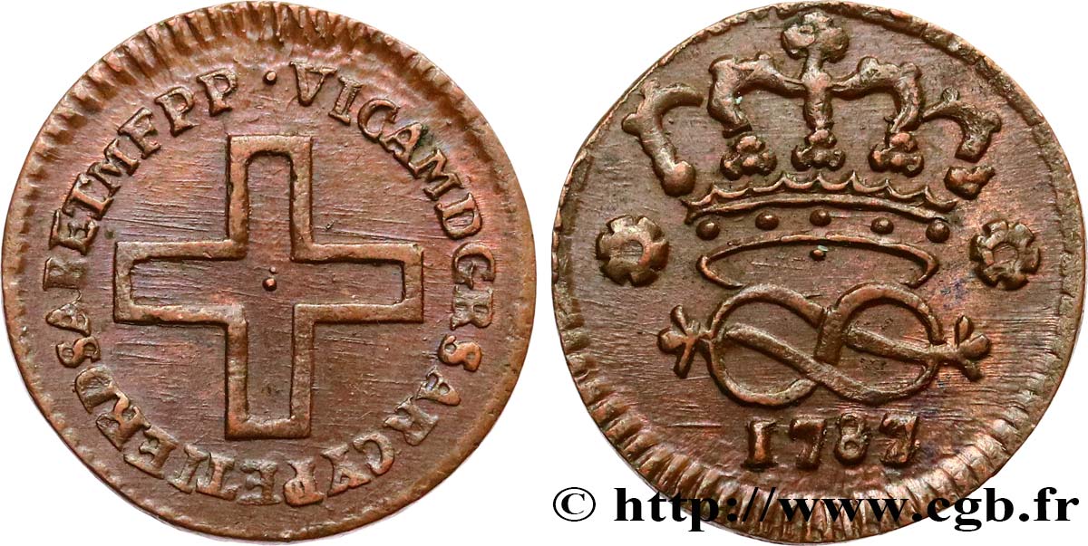 ITALY - KINGDOM OF SARDINIA 2 Denari frappe au nom de Victor Amédée III 1787 Turin AU 
