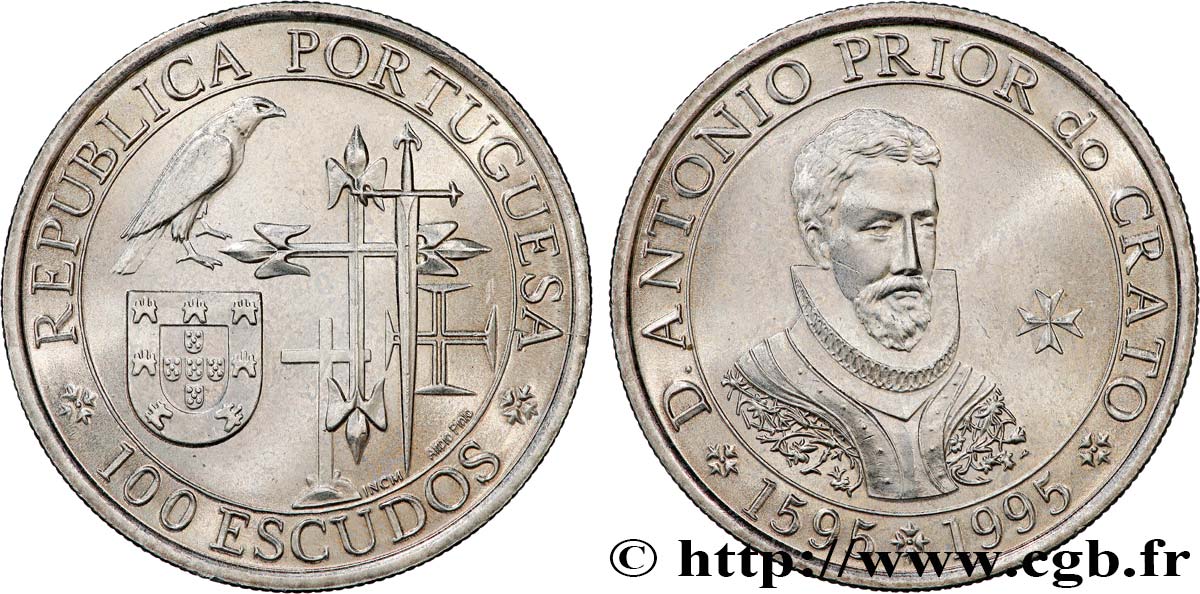 PORTUGAL 100 Escudos Antonio Prior de Crato 1995  MS 