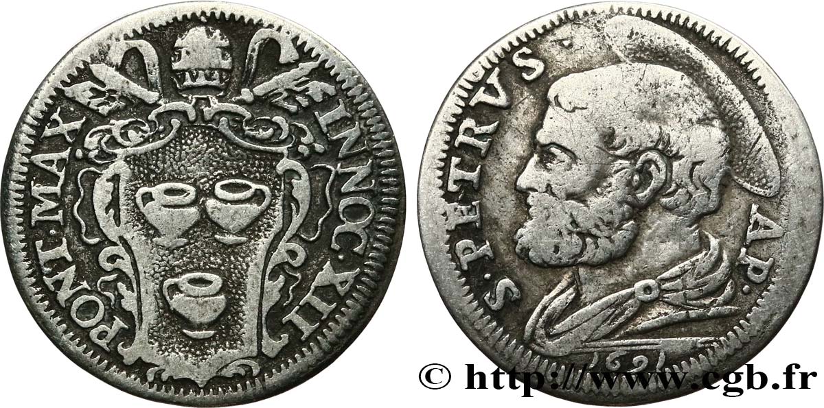 VATICAN ET ÉTATS PONTIFICAUX 1 Grosso Innocent XII 1691 Rome TB+ 