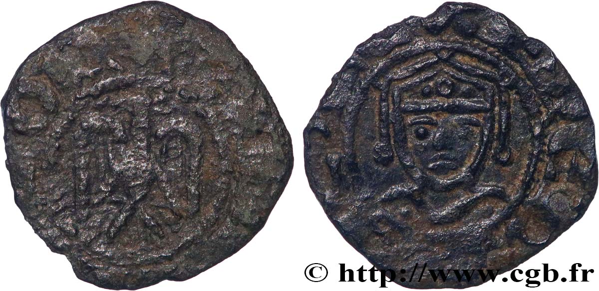 ITALY - KINGDOM OF SICILY - CONSTANCE AND HENRY VI - FREDERIC II AND HENRY VI Denaro (denier) n.d. Brindisi  VF/VF 