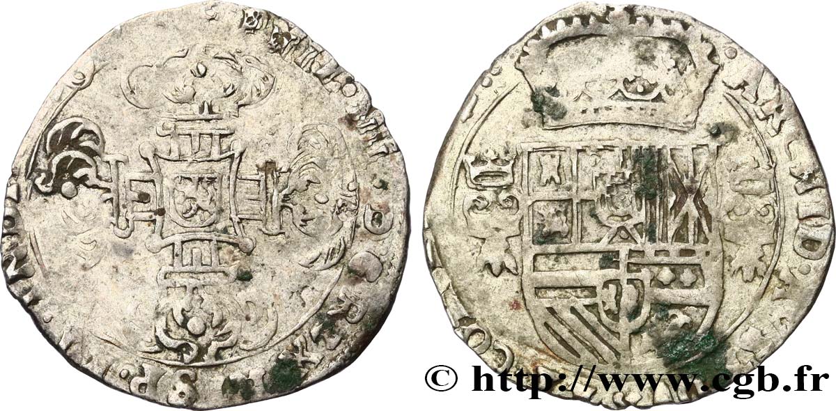 FRANCHE-COMTÉ - COMTÉ DE BOURGOGNE - PHILIPPE IV D&nbsp;ESPAGNE 1/16 de Patagon n.d. Dôle B+/TB 