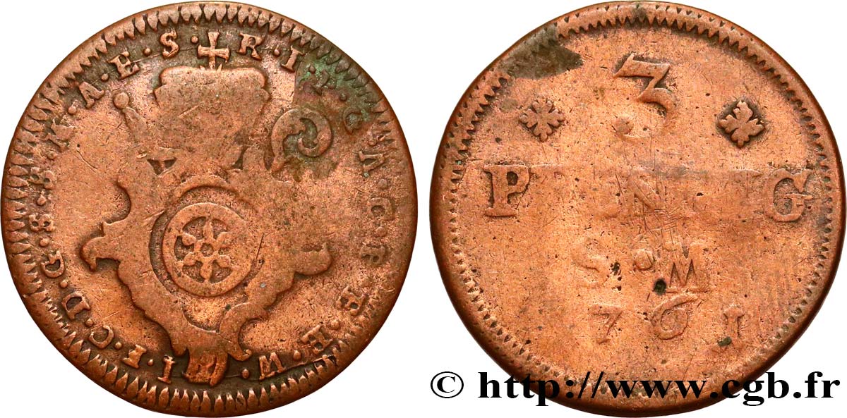 GERMANIA - MAGONZA 3 PFENNIG 1761  q.MB 