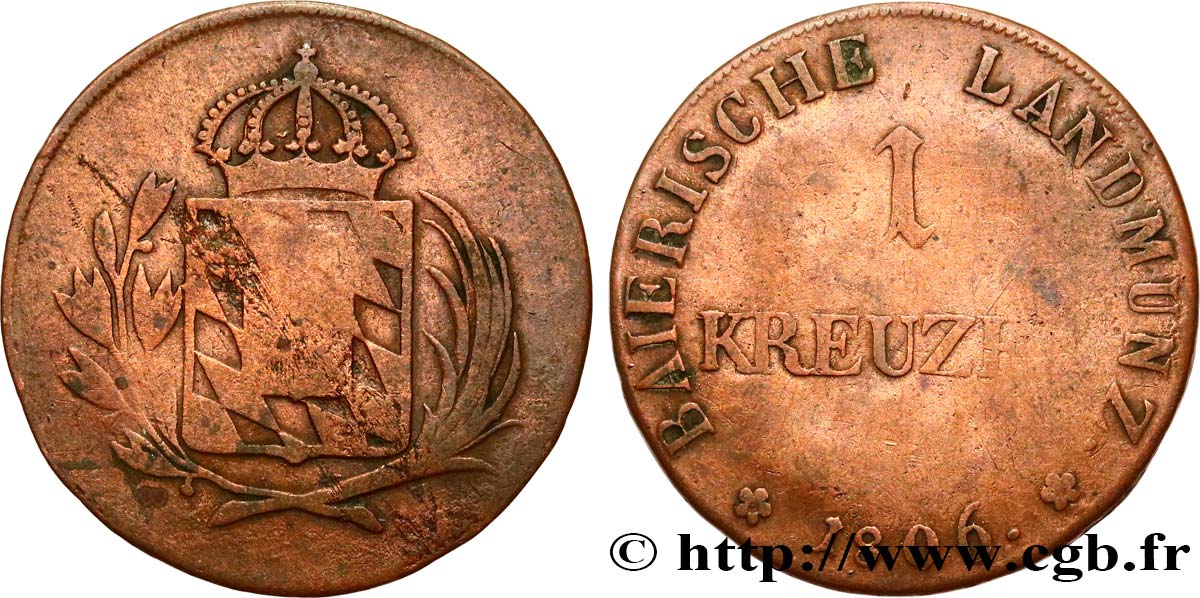 DEUTSCHLAND - BAYERN 1 Kreuzer 1806  S 