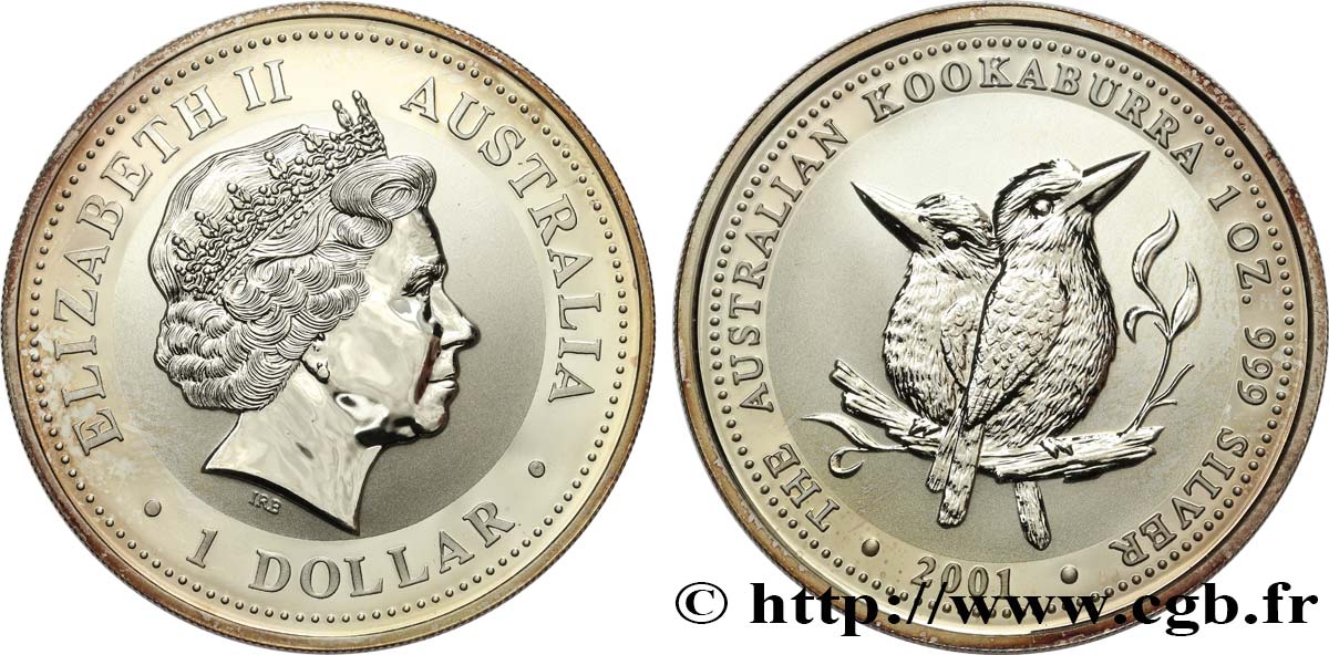 AUSTRALIA 1 Dollar kookaburra Proof  2001 Perth MS 