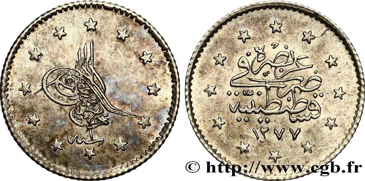 TURQUIE - EMPIRE OTTOMAN 1 Kurush AH 1277 an 1 1861 Istanbul TTB+ 
