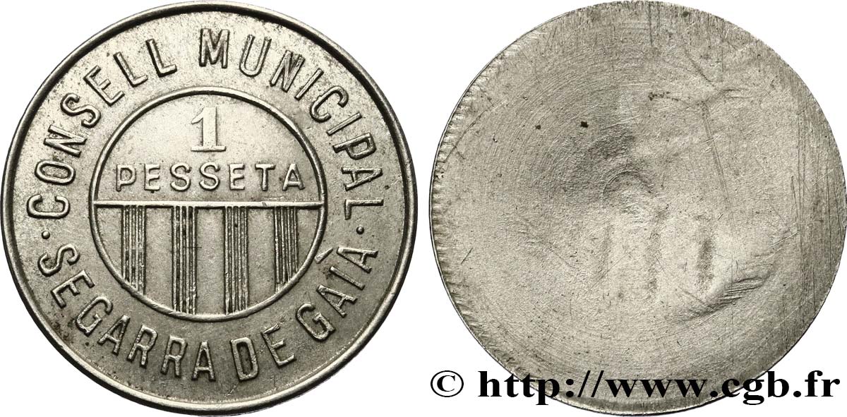 ESPAGNE 1 Peseta 1937 Madrid TTB 