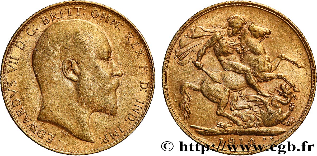 INVESTMENT GOLD 1 Souverain Edouard VII 1910 Perth MBC 
