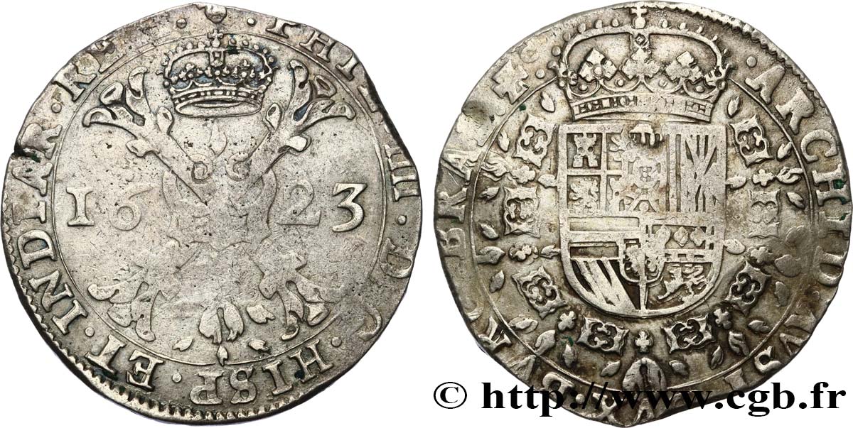 BELGIO - PAESI BASSI SPAGNOLI 1 Patagon au nom de Philippe IV 1623 Bruxelles q.BB 