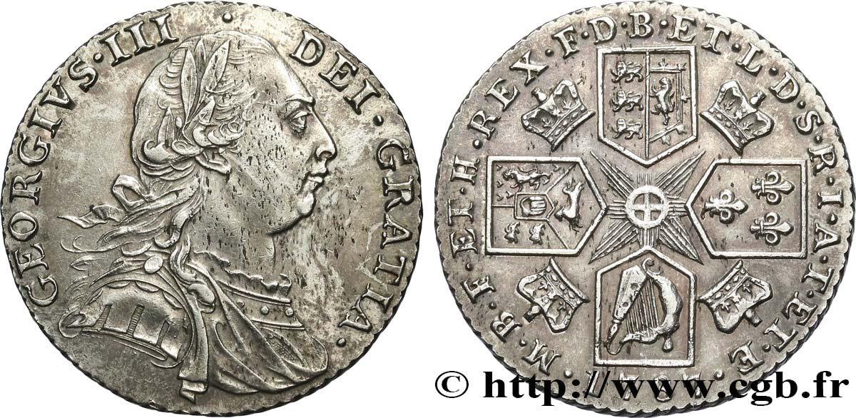 GRANDE-BRETAGNE - GEORGES III 1 Shilling  1787  TTB+ 