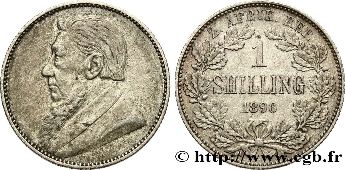 AFRIQUE DU SUD 1 Shilling Kruger 1896  TTB 