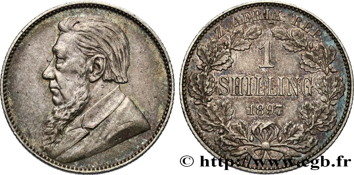 AFRIQUE DU SUD 1 Shilling Kruger 1897  TTB 