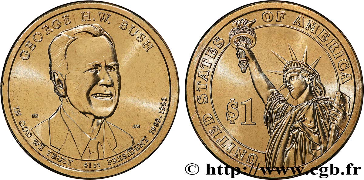 ÉTATS-UNIS D AMÉRIQUE 1 Dollar George H. W. Bush tranche A 2020 Philadelphie SPL 